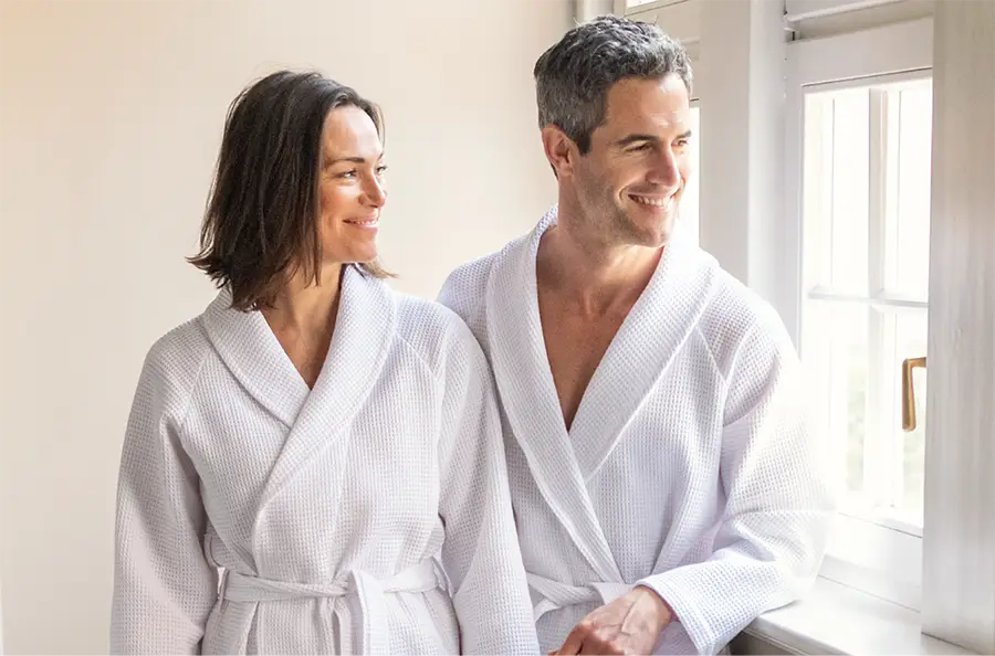 Waffelpique Bademantel